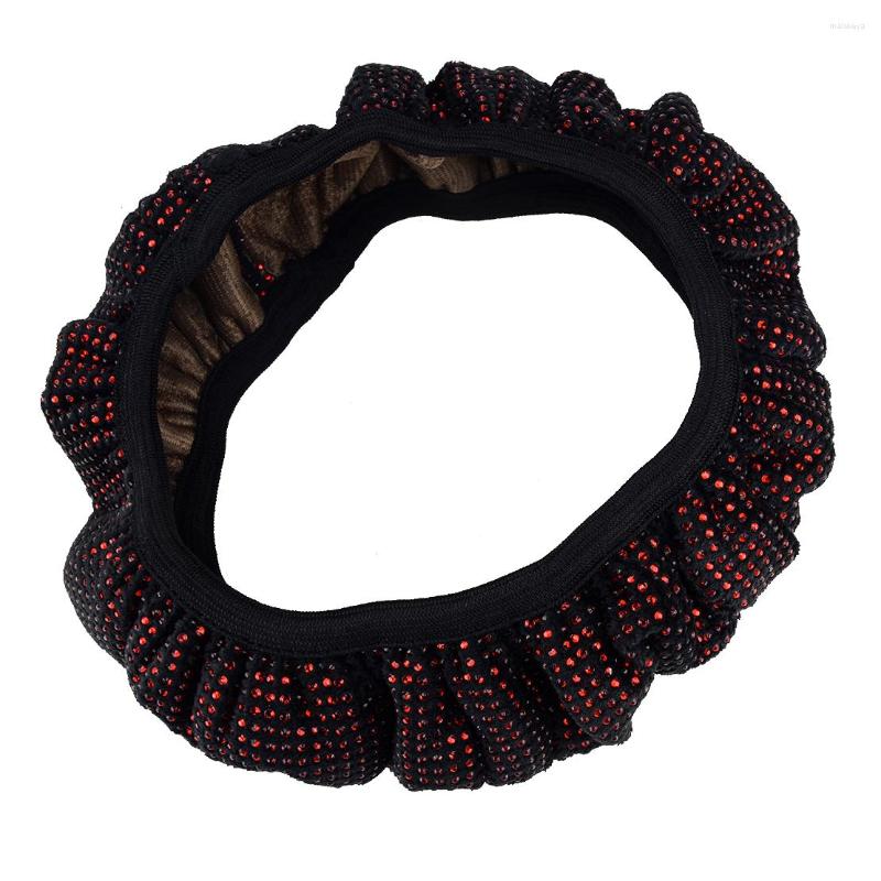 

Steering Wheel Covers Universal Car Red Crystal Rhinestone Diamond Cover Protector Skidproof Bling For 37-38 Cm/14.5-15inch In Diameter