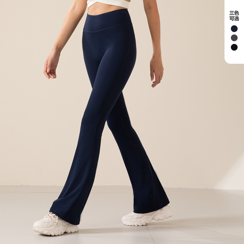 

Lu Yoga Pants Groove Women's High Waist, Hip Lift, Slim Dance Training Flare Pants Running Pants Women's Gym Sexy Nude Stretch Fitness Outdoor Sports Pants