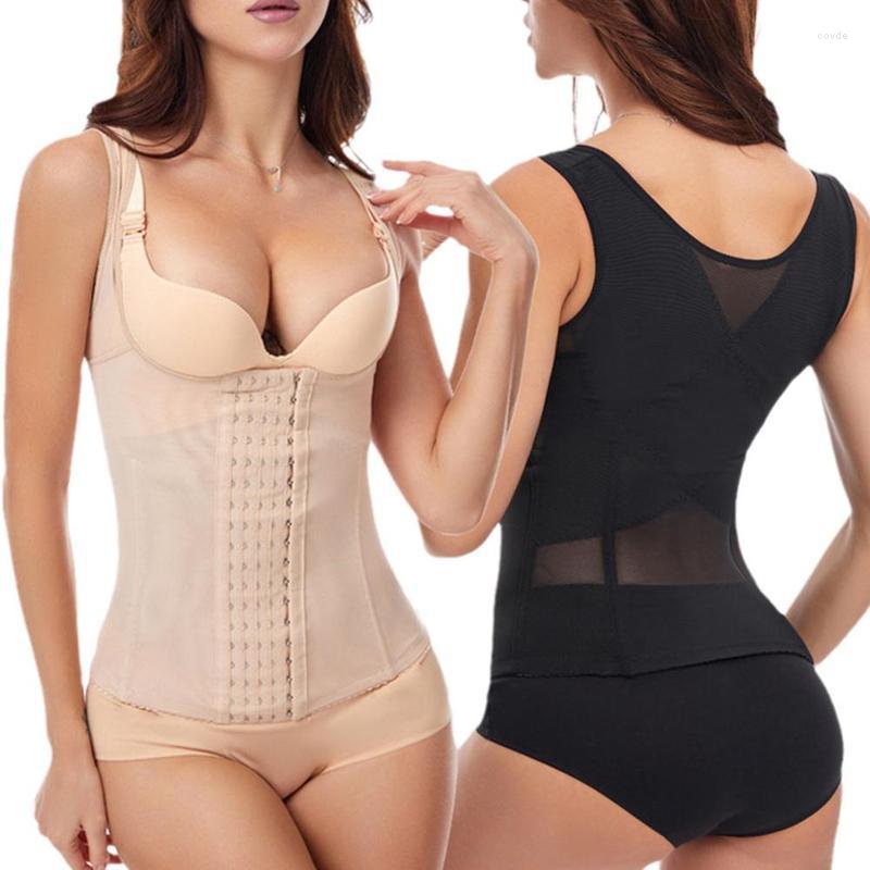 

Bras Women's Bodice Posture Corrector Bra Waist Buttoned Shapewear 2023 Summer Super Thin Seamless Slimming Underwear Tops S-6XL, Beige