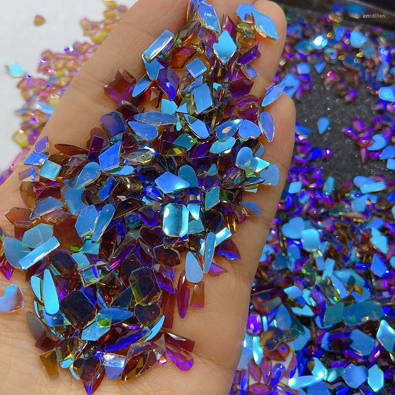 

Nail Art Decorations 100pcs Transparent Phantom Purple Mixed Rhinestone Flat Back Heart Diamond Shiny Manicure DIY Decorative Accessories