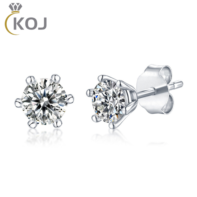 

Charm KOJ 05 Carat 50mm Stud Earrings For Women 100% 925 Sterling Silver Sparkling Bridal Wedding Jewelry gifts 230313