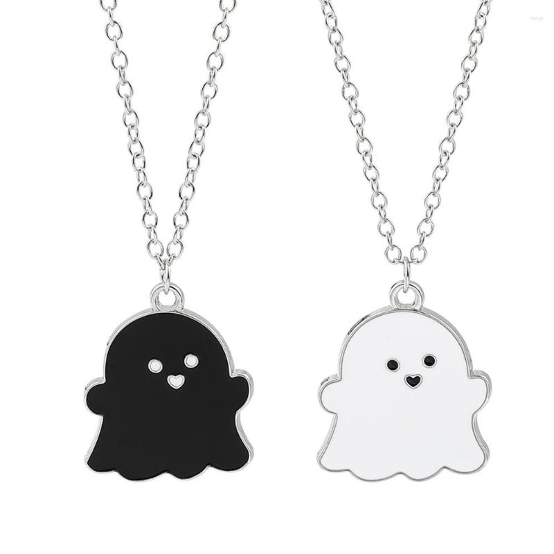 

Pendant Necklaces 2023 Cute Black And White Ghost For Women Men Friend Lovely Couple Necklace Fashion Jewelry