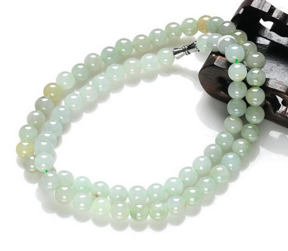 

Pendant Necklaces Wholesale 5-6MM Chinese Jewelry Natural Jadeite Necklace 21 Inch