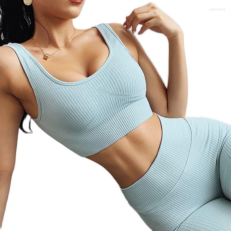 

Active Sets 2 PCS Set Seamless Fitness Women Yoga Suit High Stretchy Workout Sport Padded Sports Bra Waist Legging Gym, Tz6099 pink