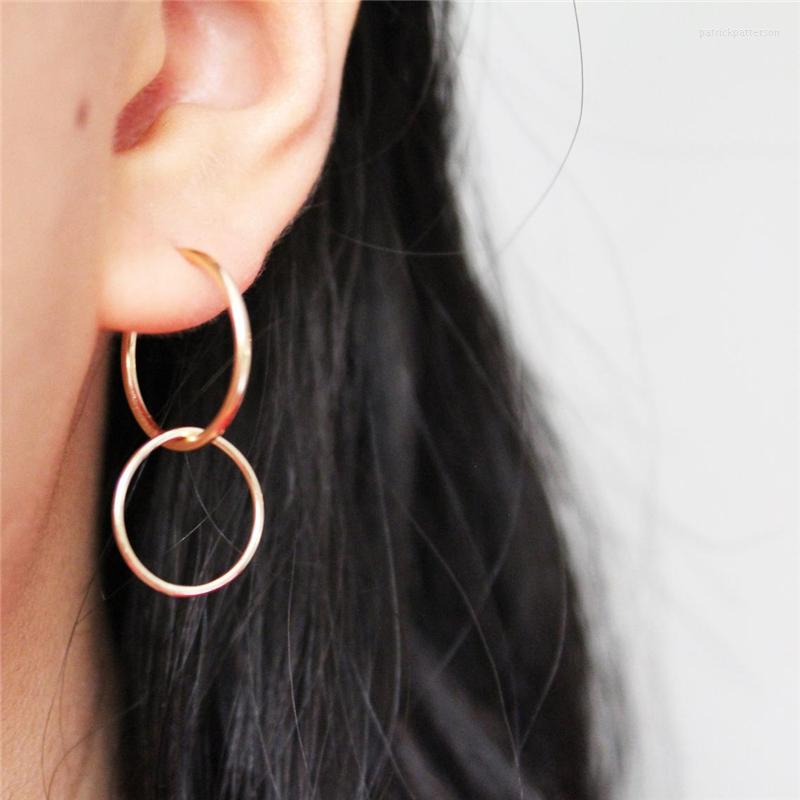 

Hoop Earrings 14K Gold Filled Hoops Circle Jewelry Minimalism Brincos Vintage Pendientes Oorbellen Boho For Women