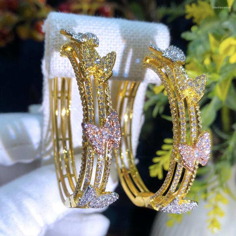 

Hoop Earrings Siscathy Dubai Luxury Cubic Zircon Butterfly Circle Drop For Women Round Earring Jewelry Boucle Oreille Femme Luxe