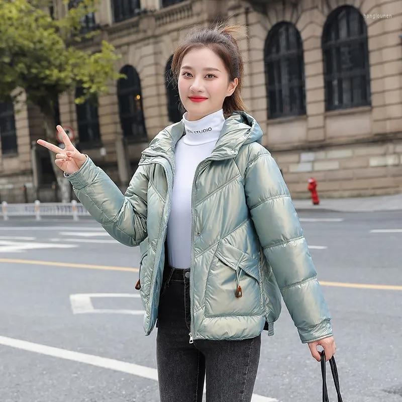 

Women's Trench Coats 2023 Parkas Women's Jacket Autumn Winter Coat Hooded Casual Overcoat Female Parka Warm Glossy Down Cotton Jackets, Pink