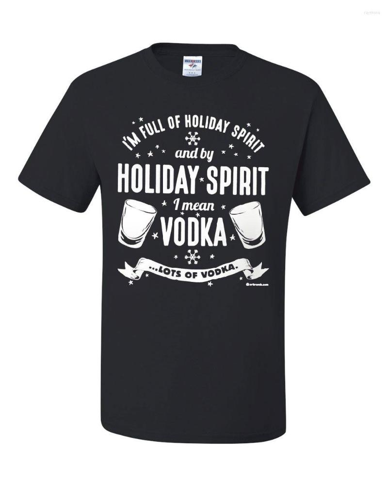 

Men's T Shirts Full Of Holiday Spirit T-Shirt. Funny Drinking Christmas Xmas Tee Shirt Cool Casual Pride Men Unisex Fashion Tshirt, Black