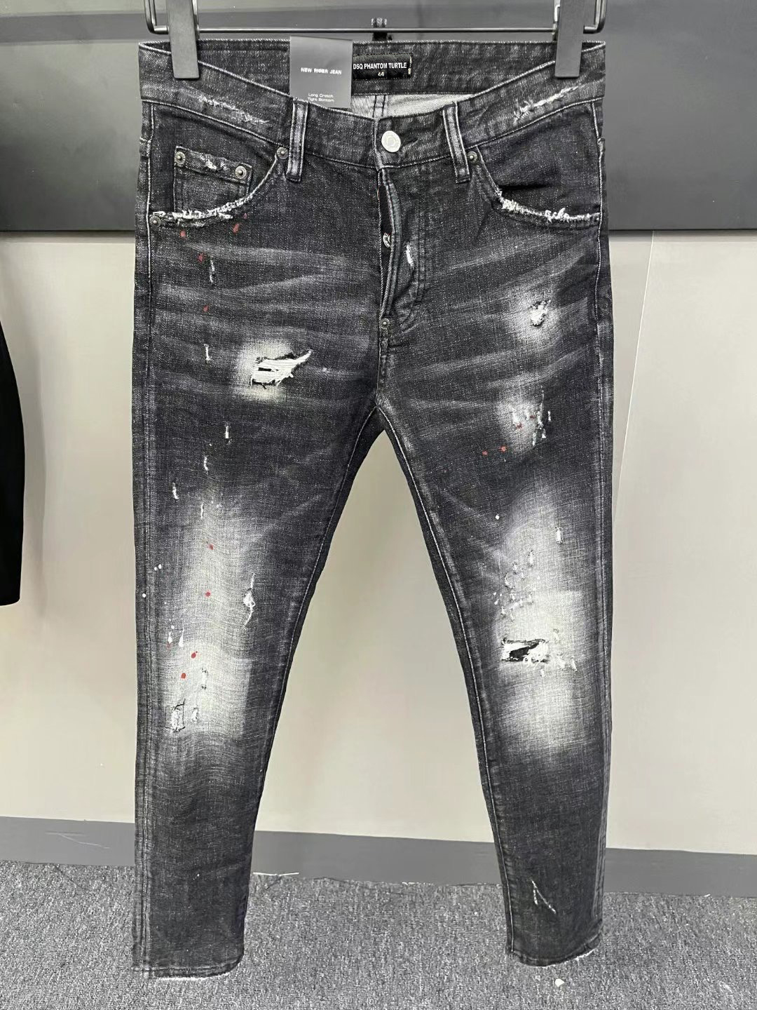 DSQ PHANTOM TURTLE Men's Jeans Classic Fashion Man Jeans Hip Hop Rock Moto Mens Casual Design Ripped Jeans Distressed Skinny Denim Biker Jeans