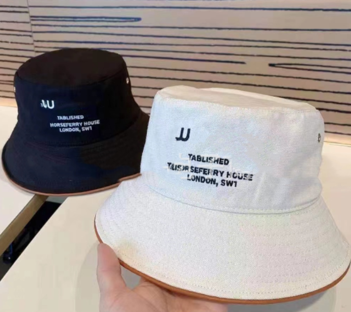 

European Letters Figure Flattering Stylish Thin Outdoor Travel Bucket Hat Horse Ferry Pattern Cotton Bucket Hats, Aspic