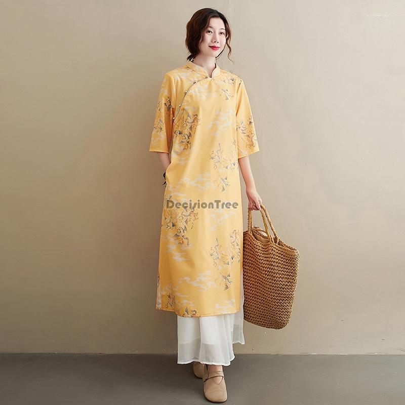 

Ethnic Clothing 2023 Modern Chinese Dress Female Vestido Qipao Ladies Cheongsam Style Elegant Party Dance Costume Oriental