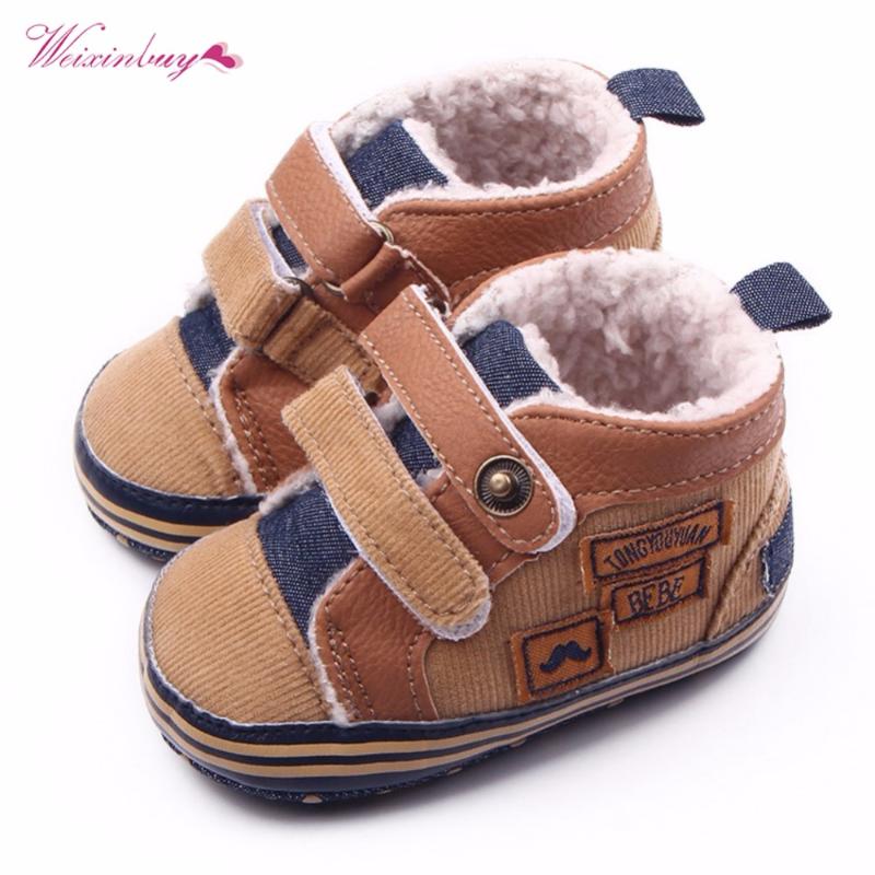 

First Walkers Fashion Anti-slip Baby Winter Shoes Born Boys Warm Walker ., Brown