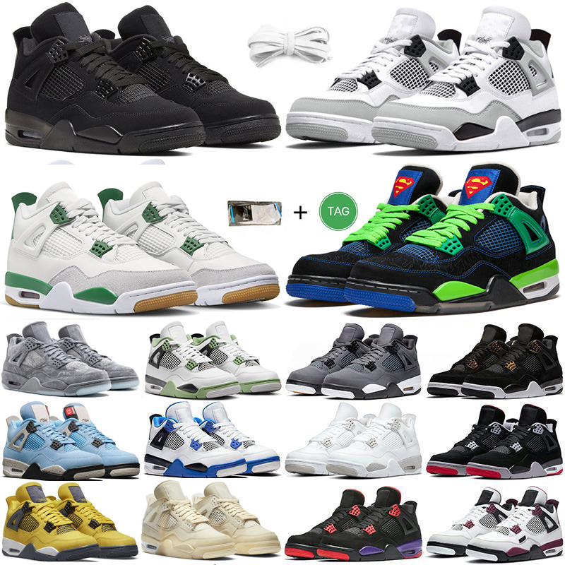 

jumpmnan 4 retro black cat 4s basketball shoes mens womens sb pine green red thunder high off whites military black doernbecher seafoam sneakers trainers big size 13, 40-47 alternate
