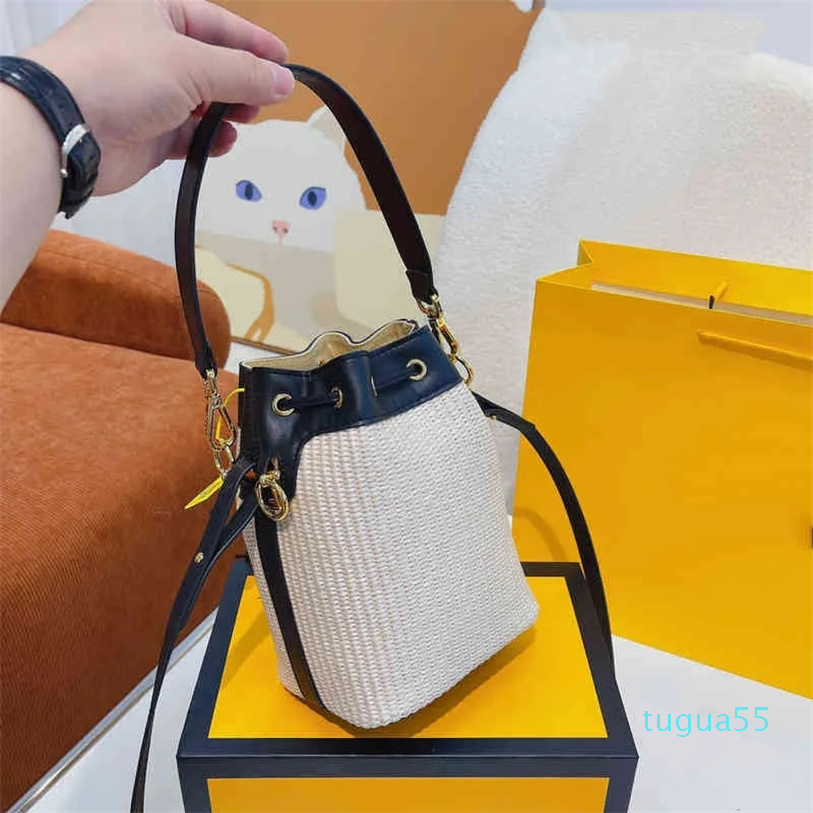 

Drawstring Summer Designer Mini Straw Tote Bag Women Woven Beach Drawstring
