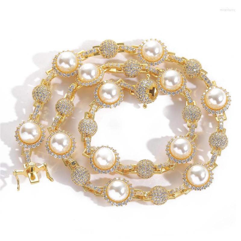 

Choker Arrival Pearl Necklace Iced Out CZ Stone Hip Hop Rock Jewelry For Men Women Gifts