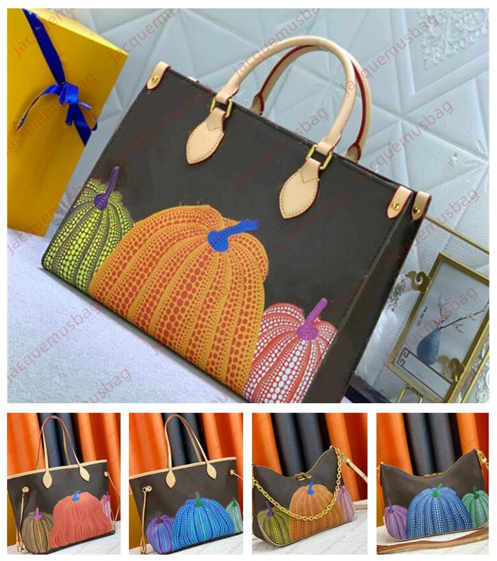 

Women bags Odeon handbag Onthego tote nf Composite Bag designer never Shoulder crossbody underarm pocket lady genuine leather Pumpkin silk screen printing wallet, 3#size:27x16x10cm