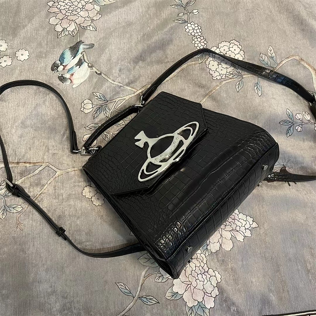 

Alligator Leather Backpacks Large Capacity Black Saturn Bag Female