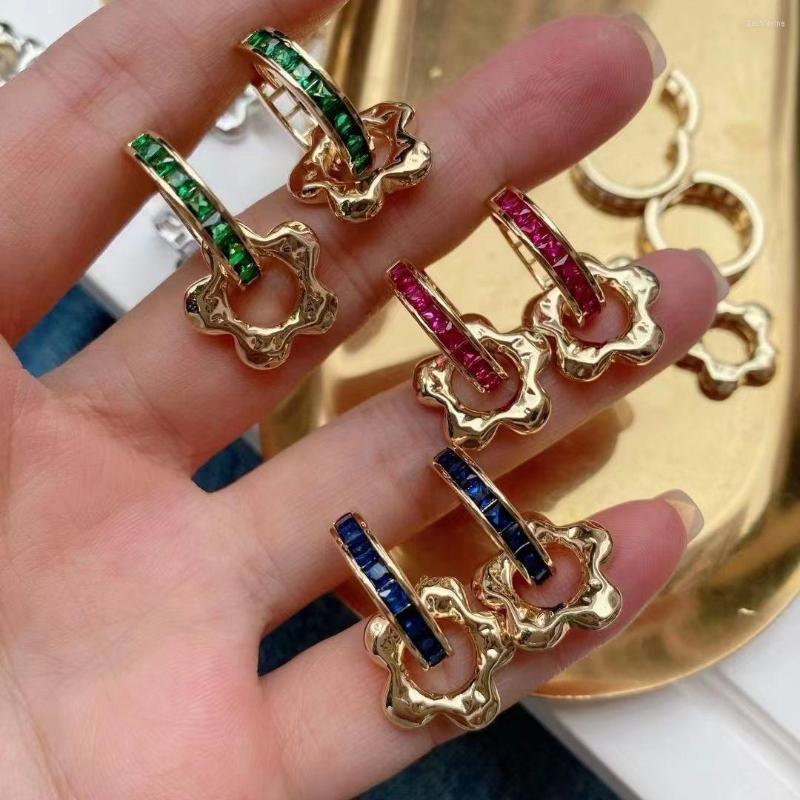 

Hoop Earrings 5 Pairs Vintage Romantic Metal Zircon Flower Simple For Women Girls Christmas Party Jewelry