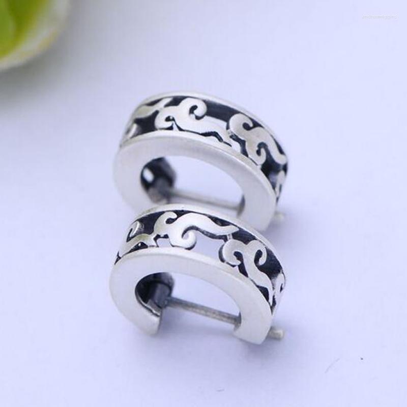 

Hoop Earrings Vintage S925 Sterling Silver Women Hollow