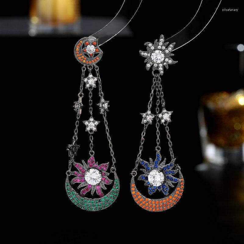

Dangle Earrings Bilincolor Vintage Moon Sun And Star Tassel Earring For Women