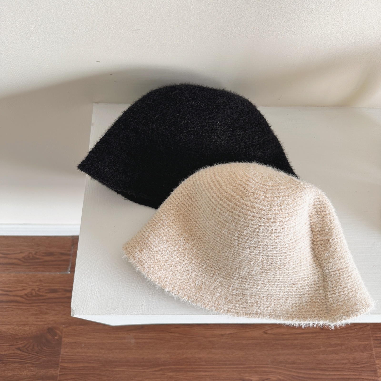 

Caps Hats Children's Winter Girl Baby Boy Bucket Hat Cute Lamb Fur Children's Fisherman Hat Solid Flat Hat Children Outdoor Warm Sun Hat 230313, White