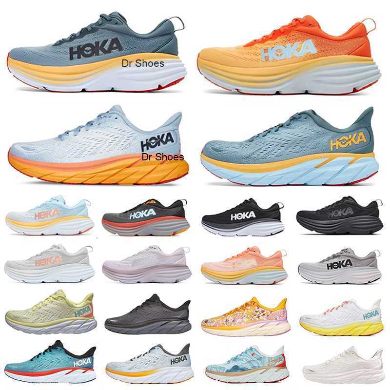 

HOKA ONE Bondi 8 Running Shoes Clifton 8 black white training Sneakers Designer Women Men summer Orange Amber Yellow Goblin Blue Free People