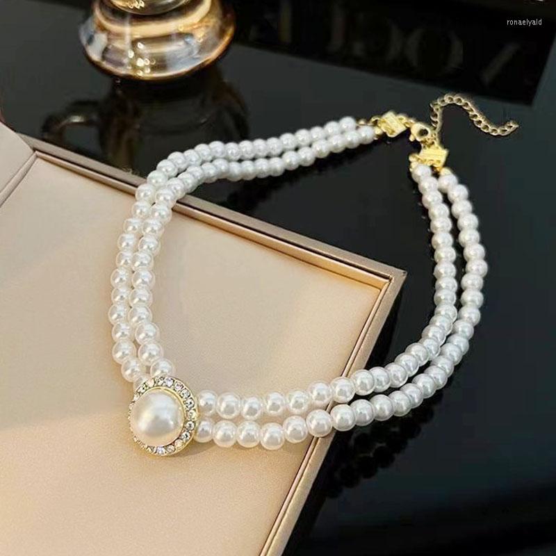 

Choker Ivory Pearl Necklace Pendant Chain Women Girls Gold Silver Plating Fashion Jewelry Party Gift 2023 Style HN23274
