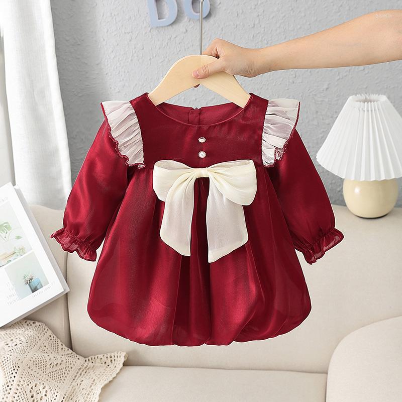 

Girl Dresses Baby Autumn 2023 Vestido Girl's Christmas Princess Dress Cute Vestidos Blossom Skirts 1-3Y Clothes Robes, Beige
