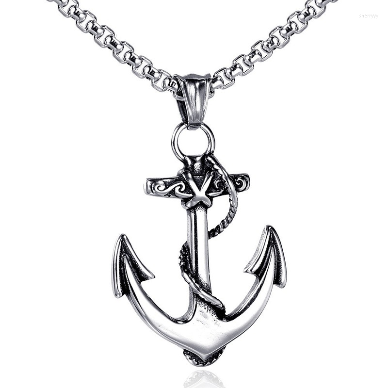 

Pendant Necklaces Fashion Anchor Personality Retro Men's Jewelry Winding