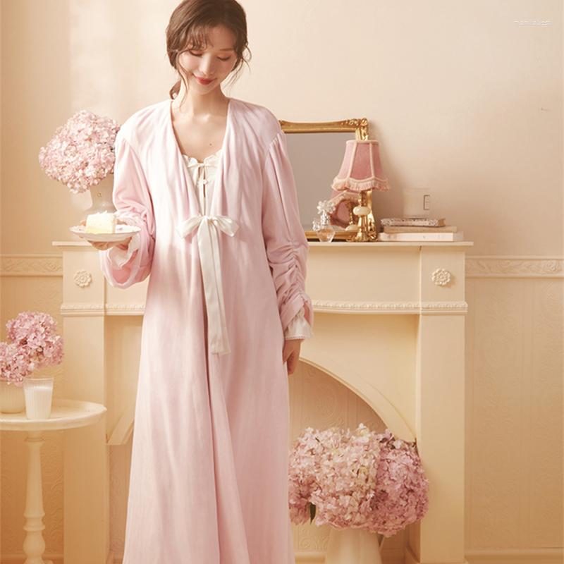

Women's Sleepwear Lady Robe Velvet Nightgown Elegant Winter Women Pink Purple