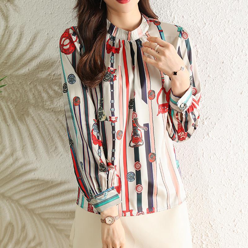 

Women' Blouses Fashion Printing Ladies Shirts 2023 Spring Summer Women' Long Lantern Sleeve Mujer Blusas Female Tops, Multi