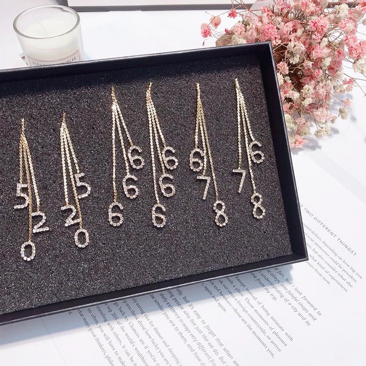 

Stud Earrings Female Long Tassel Number 520 Full Temperament Korea Cute Simple Personality Joker Earrings.