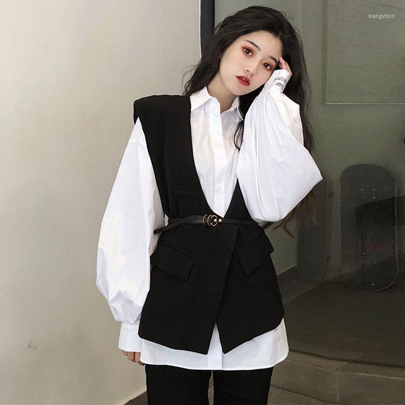 

Women's Blouses Women's 2023 Retro Sleeve Shirt Vest Blusas Clothes For Women Tops Shirts, White shirt
