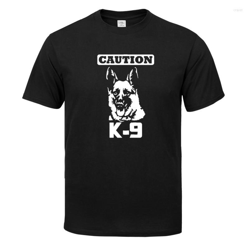 

Men's T Shirts K9 German Shepherd Print Tees T-shirt Men Tops Hip Hop Casual Funny Dog Cartoon Tshirt Homme Comfort Cotton Shirt, Black