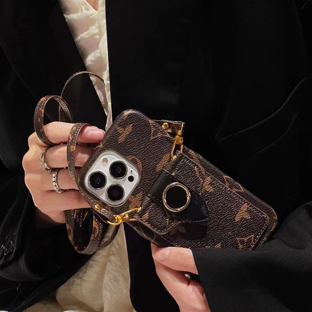 

Designer LU iPhone 14 13 Pro Max Cases Leather Crossbody Card Wallet Phone Cases for14promax 13promax 14pro 13pro 12pro 12 11 X XR XS 7 8 Plus Luxury Purse with Logo Box, #2