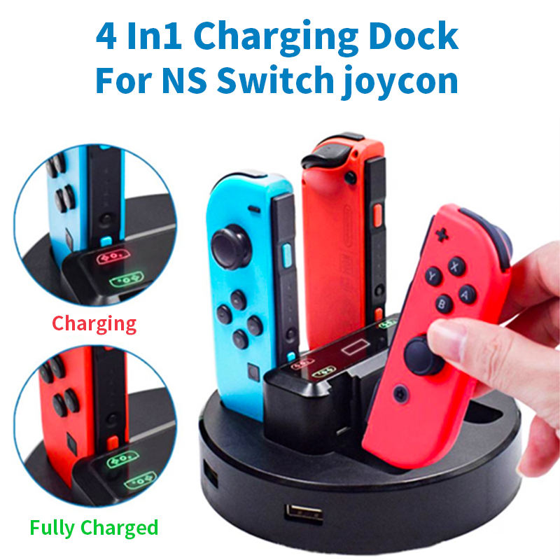 

4in1 Charging Dock with LED For Nintendo Switch Joy-con Controller Stand Charger Station For Nintend Switch