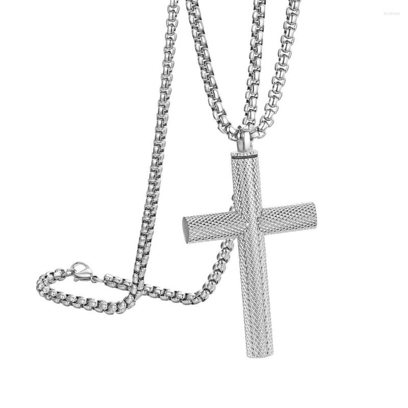 

Pendant Necklaces BONISKISS Men Free Open Classic Cross Chain Necklace Man Suspension Choke Jewelry 316L Stainless Steel Bijoux
