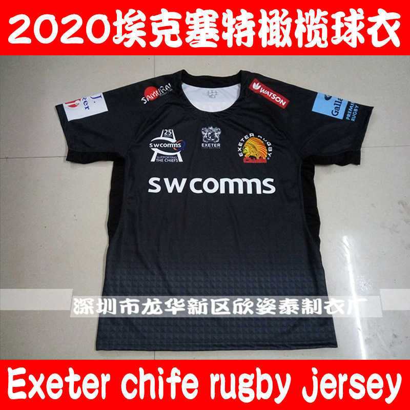 

2023 Men' and Women' Fashion T-shirt Rugby Clothing T-shirts Exeter Chieftain Black Jersey