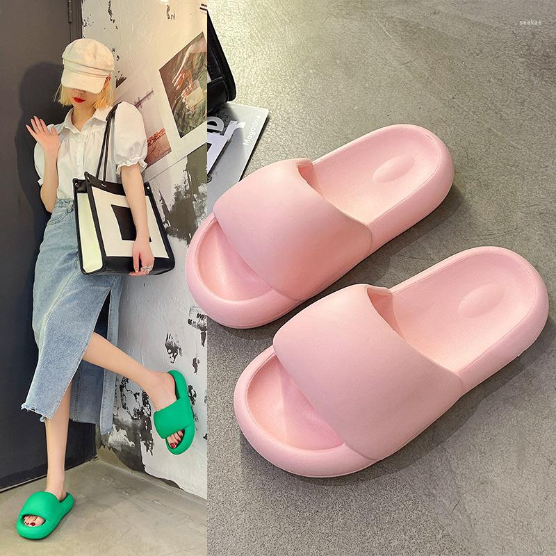 

Slippers Luxury Sandals Designers Women's Couple Outer Wear Thick Bottom Bathroom Anti-Slip Indoor Bread, Fluorescence