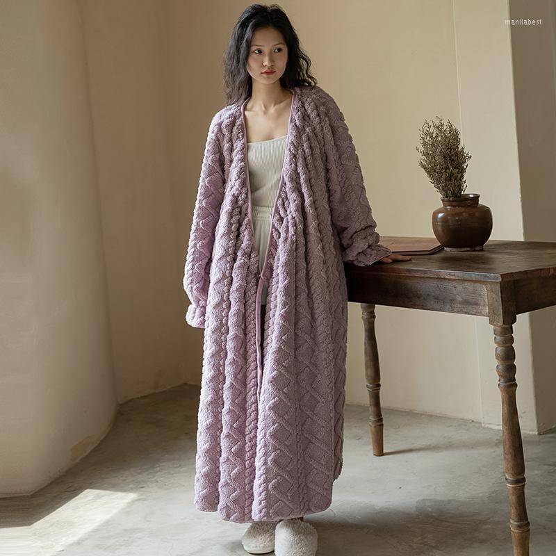 

Women's Sleepwear Robe Winter Wmen Velvet Purple De Chambre, Picture shown