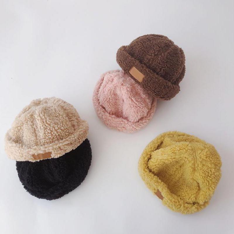 

Caps Hats Kid Winter Keep Warm Candy Color Cap Baby Boy Fashion Personality Villus Landlord Hat Toddler Girl Sweet Solid Melon Caps 230313, Brown