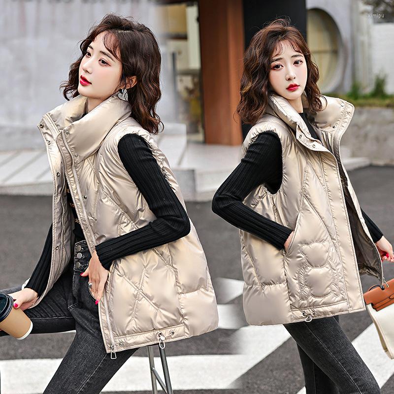 

Women's Vests 2023 Fashion Winter Women Short Loose Students' All-match Sleeveless Down Cotton Vest Coat Waistcoat Female Outwear, Black