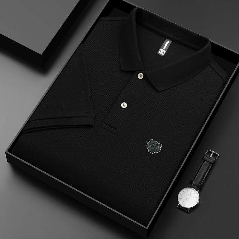 

Men's T-Shirts High end mercerized cotton short sleeved t-shirt men's summer fashion brand embroidered polo shirt business casual Paul shirt 230313, Blue