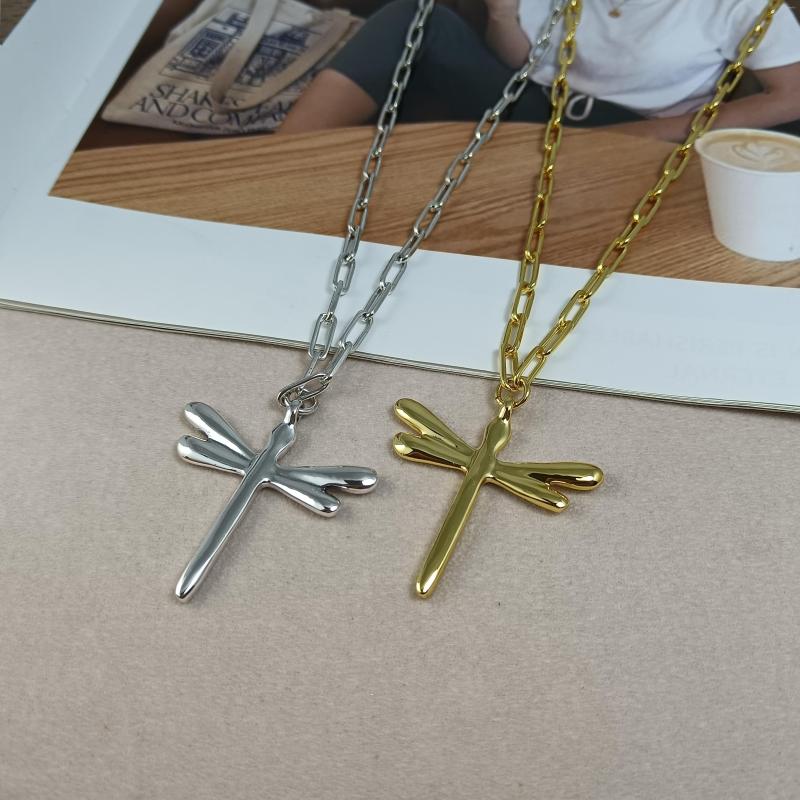 

Chains 2023 Stainless Steel Alloy Silver Color Dragonfly Necklace Can Be Given As A Gift To Women With Free Wholesale