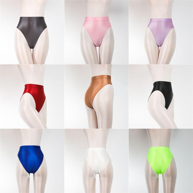 

Women's Panties Glossy Briefs See Through Underwear Stretch Silk Smooth Shiny Sexy Summer Womens Shorts Plus Size For Club, Black