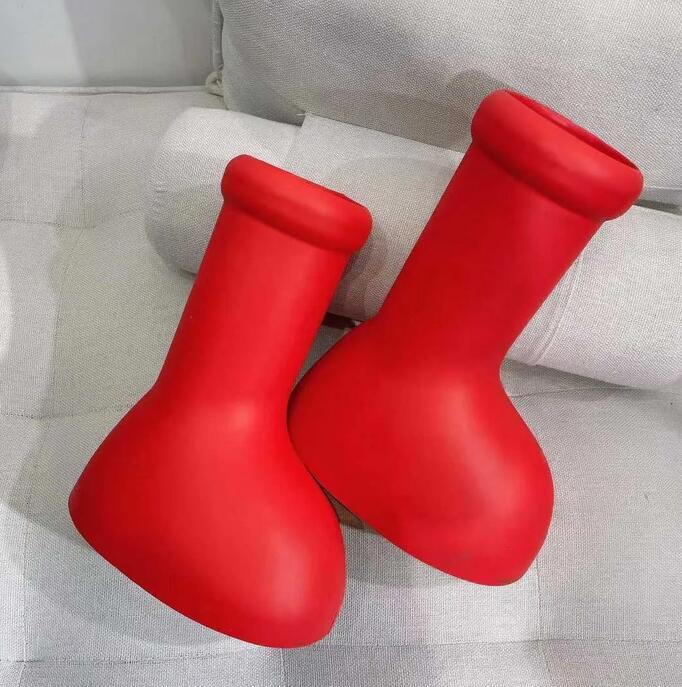 

MSCHF Big Red Boot Designer 2023 Hot Astro Boy Boots Rain Thick Bottom Booties Rubber dhgate Platform Mens Women Big Size 48