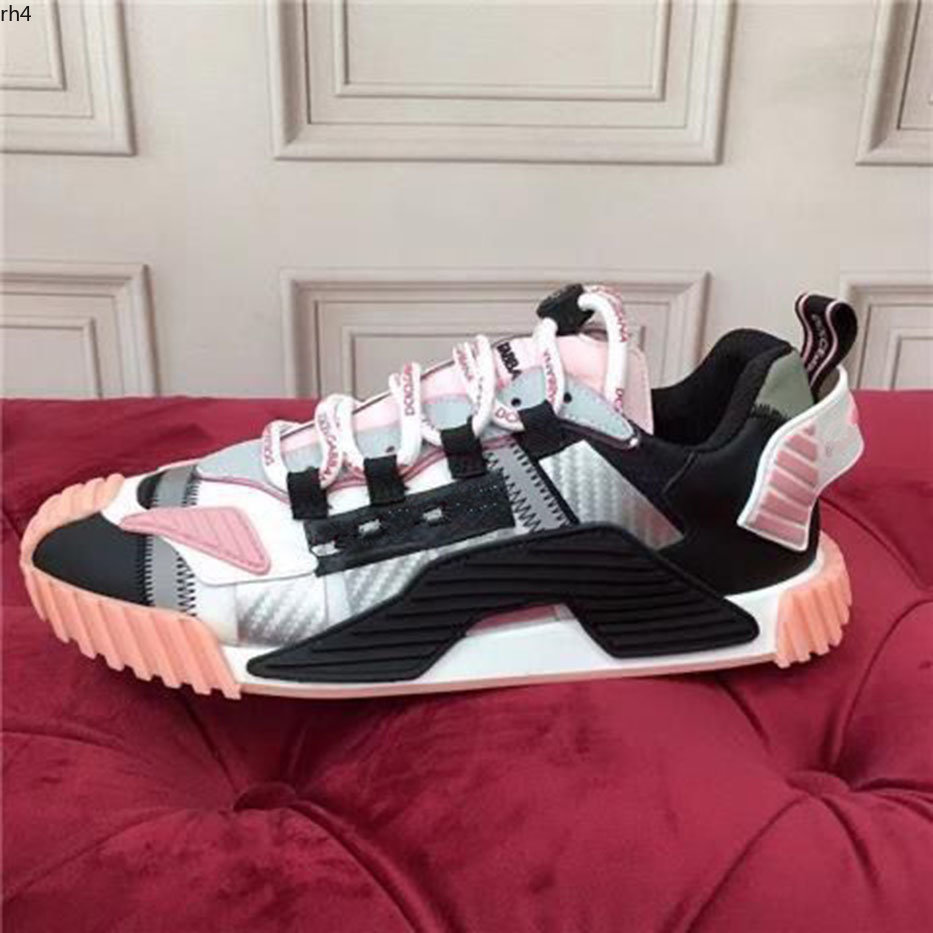 

Fashion Best Top Quality real leather Handmade Multicolor Gradient Technical sneakers men women famous shoes Trainers size35-46 M KJK rh40000013
