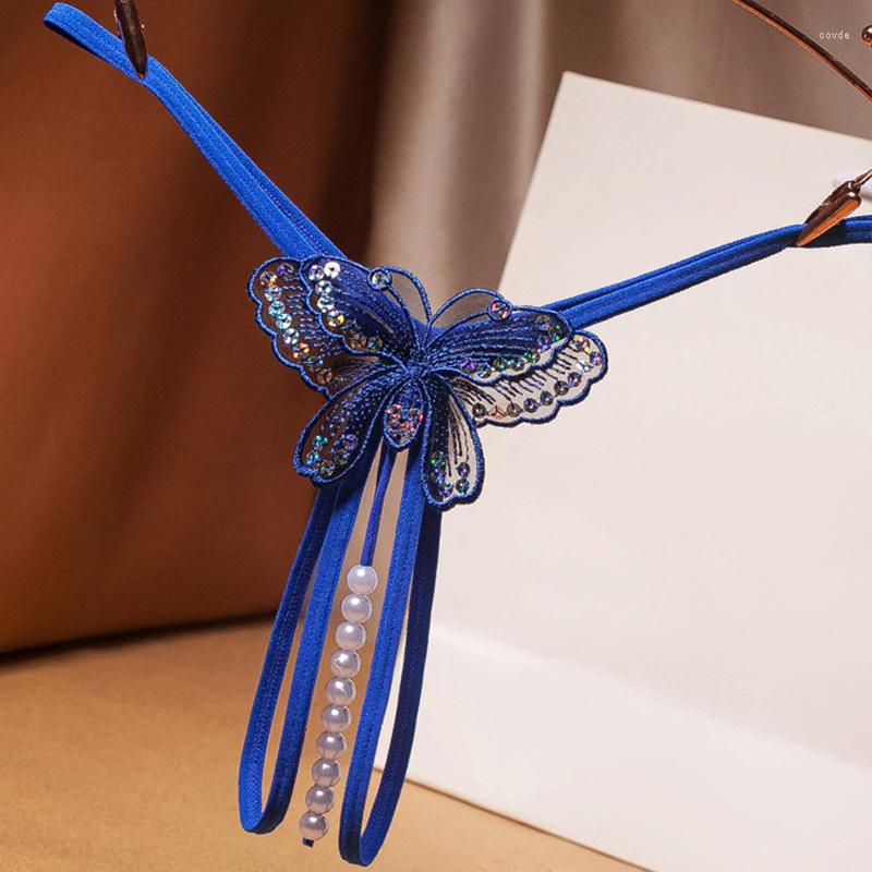 

Women's Panties Women's Underwear Open Slit G-String Pearl Sexy Massage Sequin Embroidery Transparent Mesh Low Waist T Pants, 03