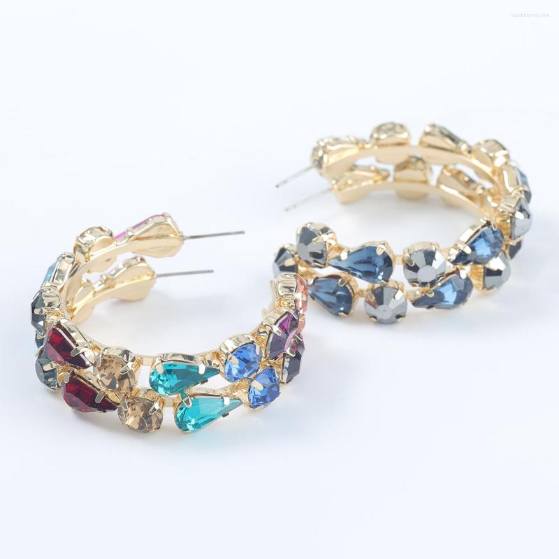 

Hoop Earrings Zircon Stunning Double-sided Cubic Zirconia Large Circle Circular Women's 2023 Stylish Gold Jewelry
