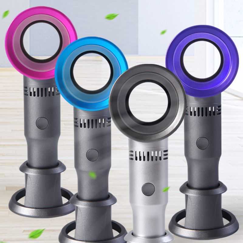 

Electric Fans Mini Portable Handheld Bladeless USB Rechargeable Leafless Cooling Cooler with 3 Speed Level Home Office Outdoor Y2303